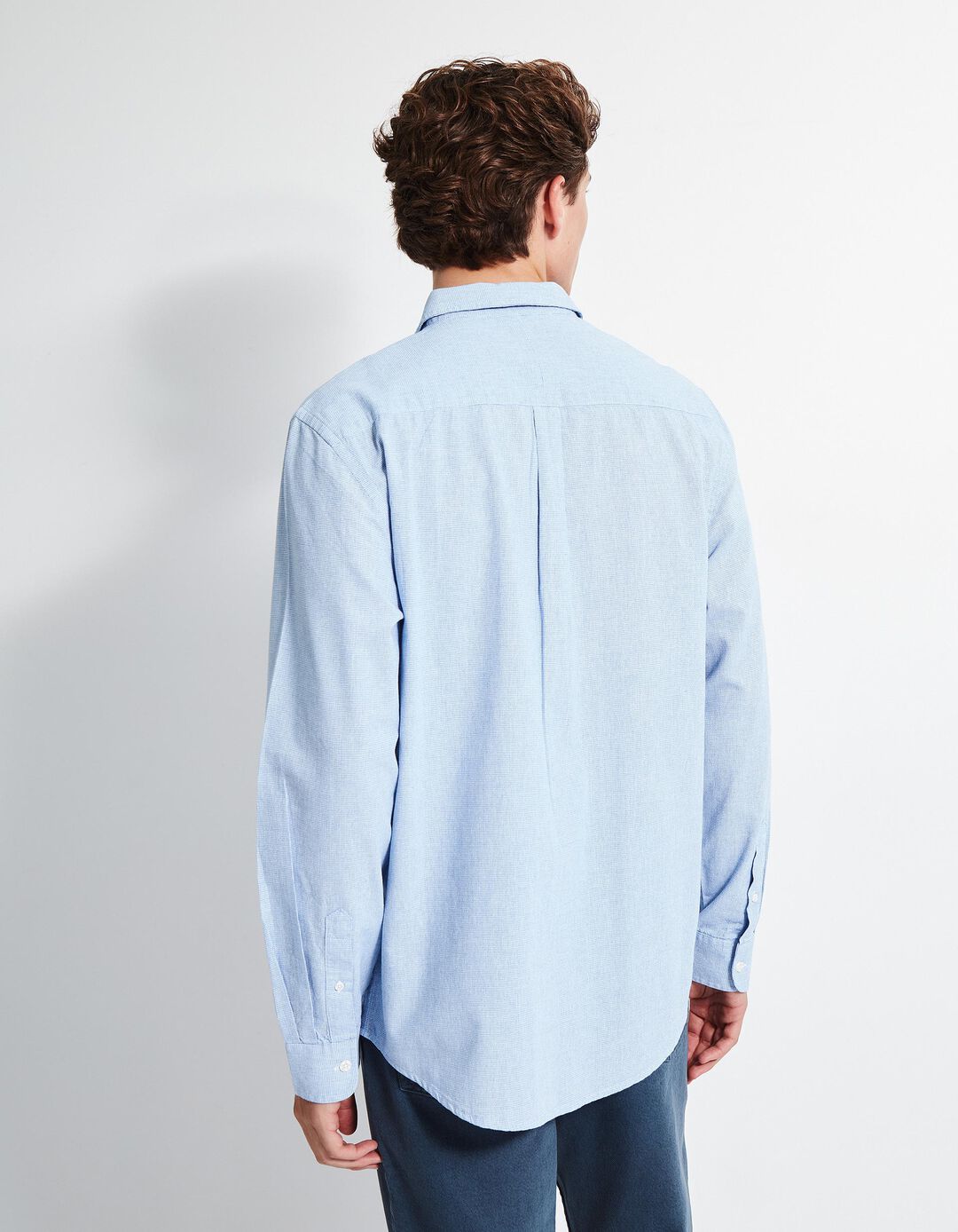 Camisa de Manga Comprida, Homem, Azul Escuro
