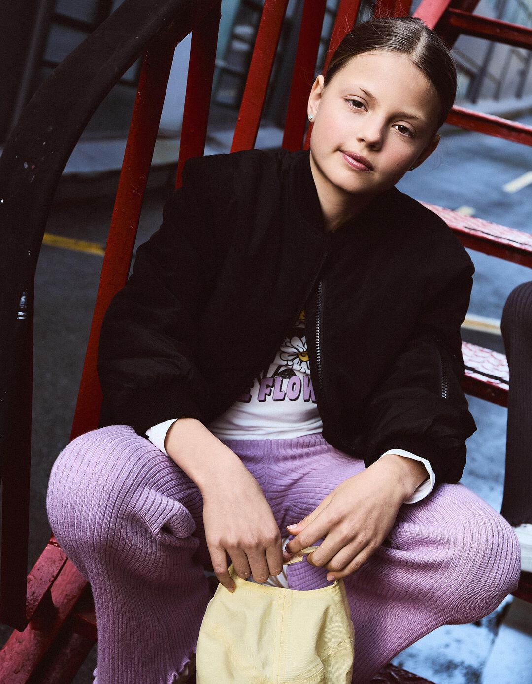 Casaco Bomber, Menina, Preto
