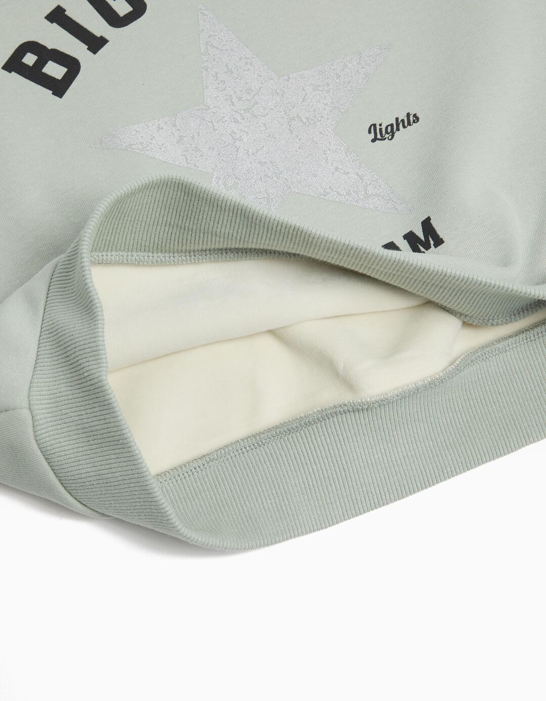 Sweatshirt Capuz Estampado, Menina, Verde Claro