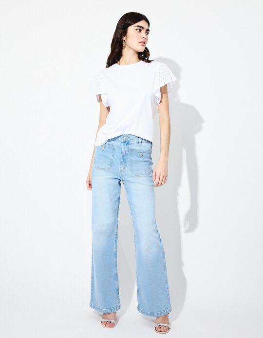 Comprar Online Calças de Ganga, Mulher, Azul Claro 