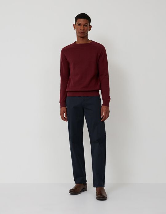 Comprar Online Calças de Sarja Regular Fit, Homem, Azul Escuro