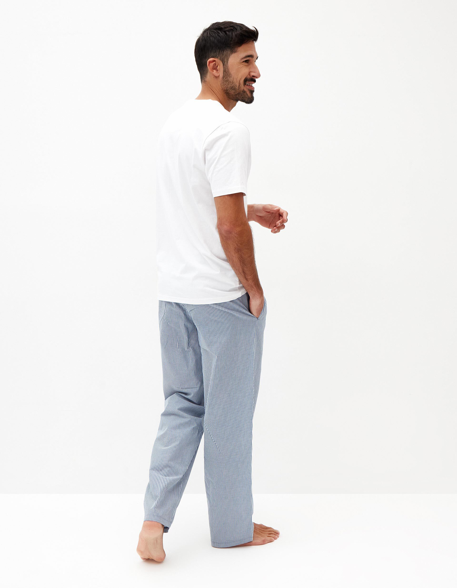 Comprar Online Cal&ccedil;as Pijama Riscas, Homem, Azul Claro 