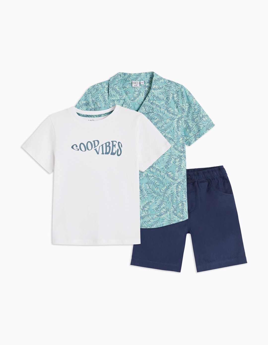 Conjunto T-shirt + Camisa + Calções, Menino, Multicor