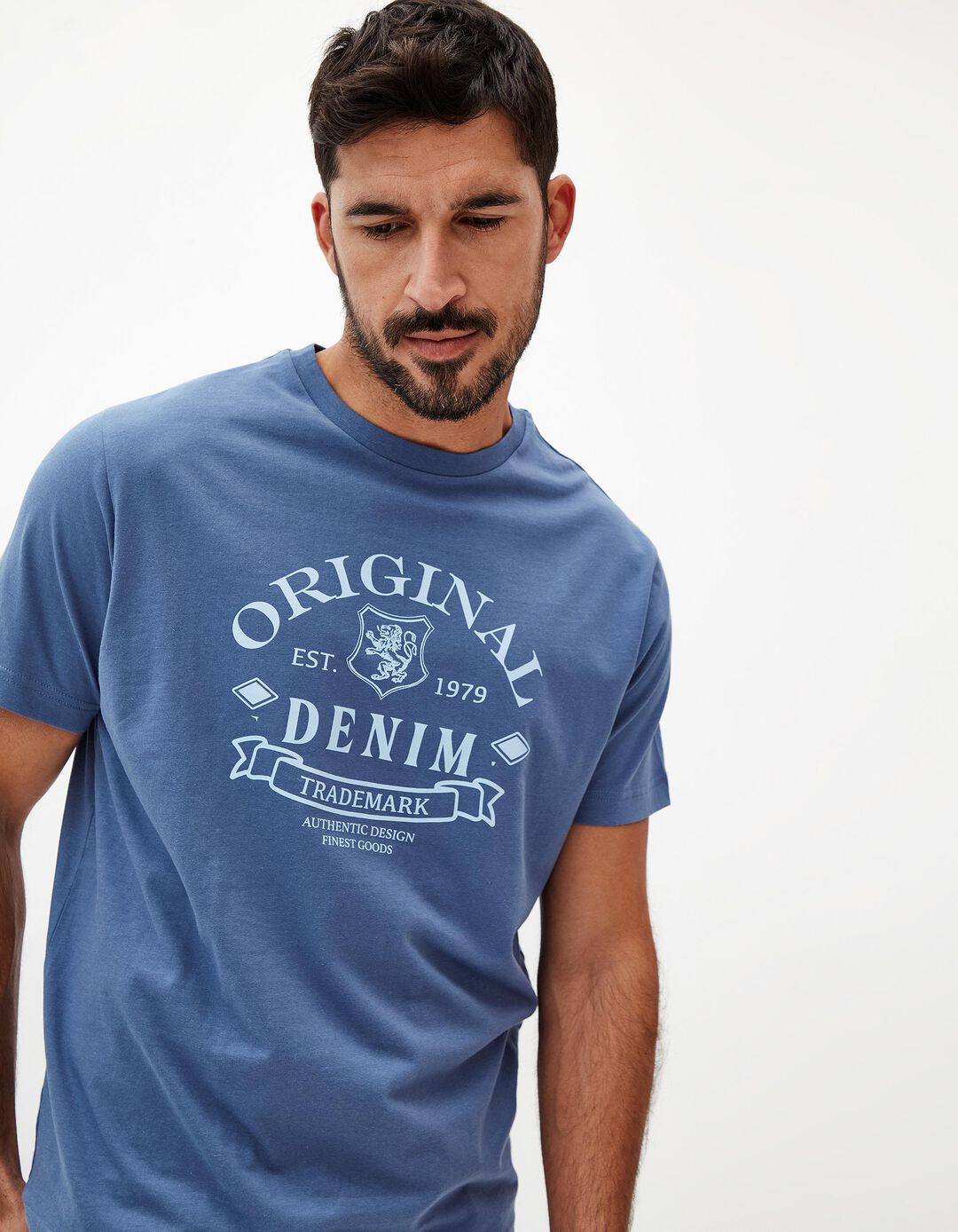 T-shirt Estampado, Homem, Azul