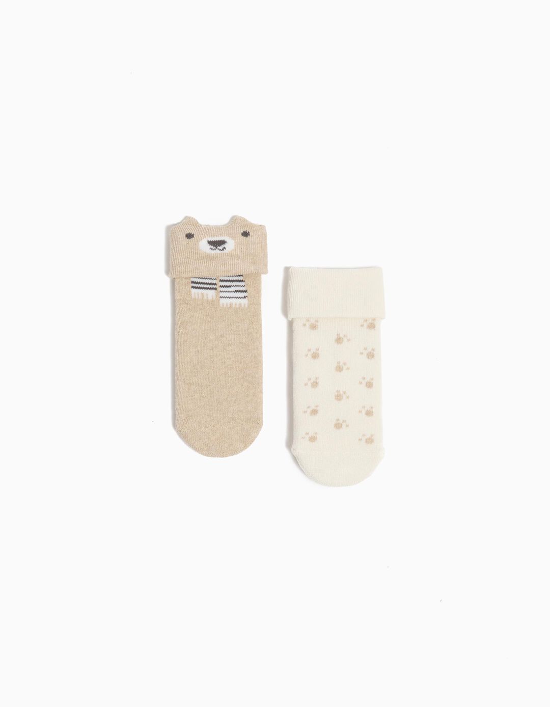 Pack 2 Pares de Meias Antiderrapantes, Beb&eacute;, Multicor