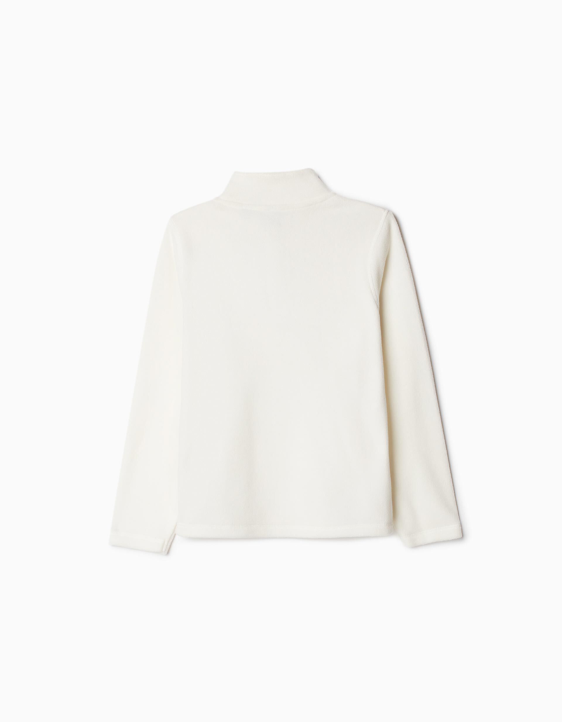 Comprar Online Sweatshirt Polar Fecho de Correr, Menina, Branco