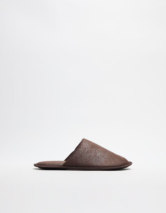 Comprar Online Chinelos de Quarto Sintéticos, Homem, Castanho
