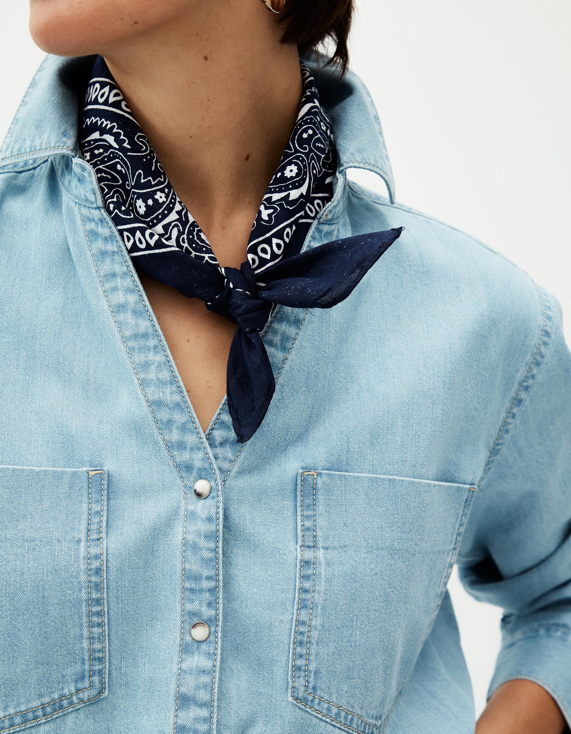 Comprar Online Sobrecamisa de Ganga, Mulher, Azul Claro