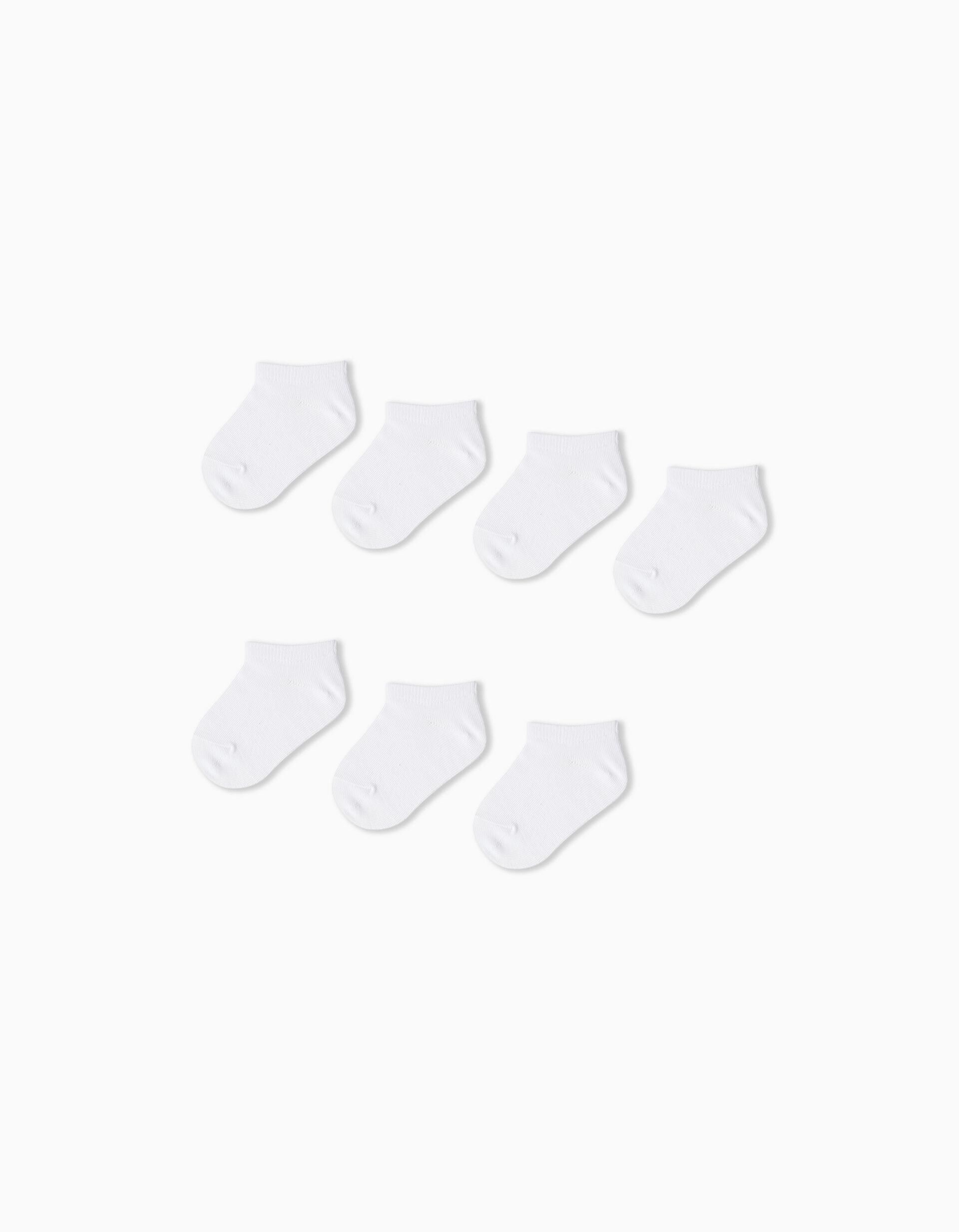 Pack 7 Pares de Meias Tornozelo, Bebé, Branco