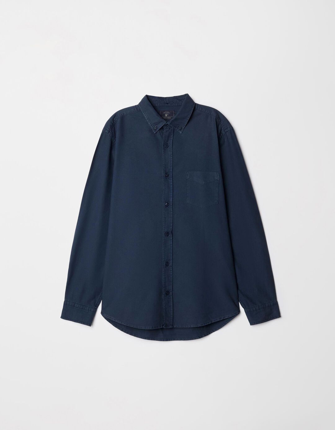 Camisa de Manga Comprida Oxford, Homem, Azul Escuro