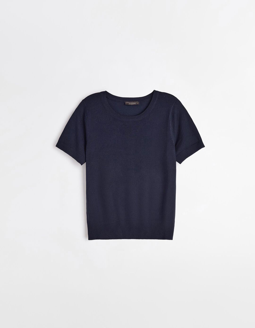 T-shirt de Malha Fina, Mulher, Azul Escuro