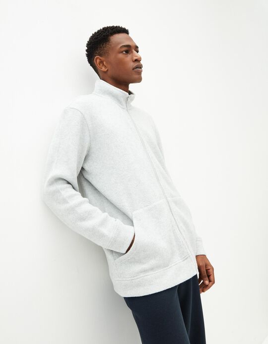 Comprar Online Casaco Fleece, Homem, Cinzento Claro