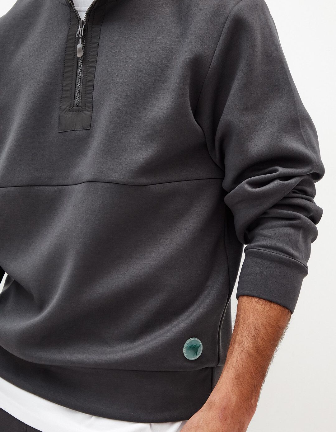 Sweatshirt Fecho de Correr, Homem, Cinzento Escuro