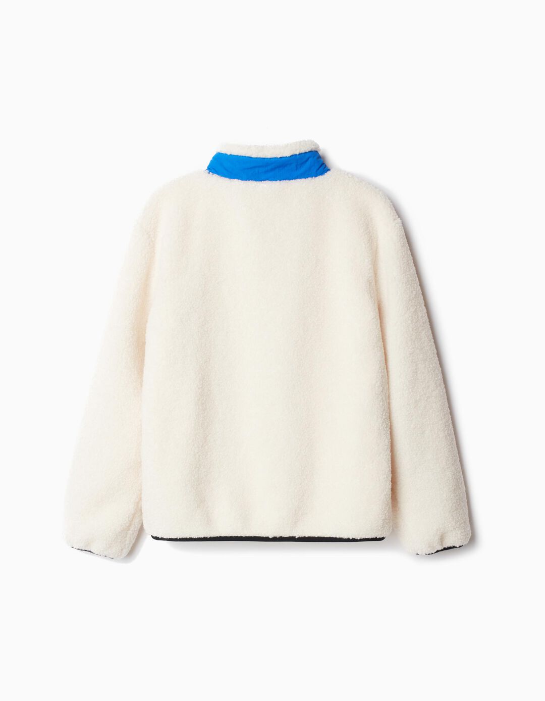 Casaco Sherpa Fecho de Correr, Menino, Branco