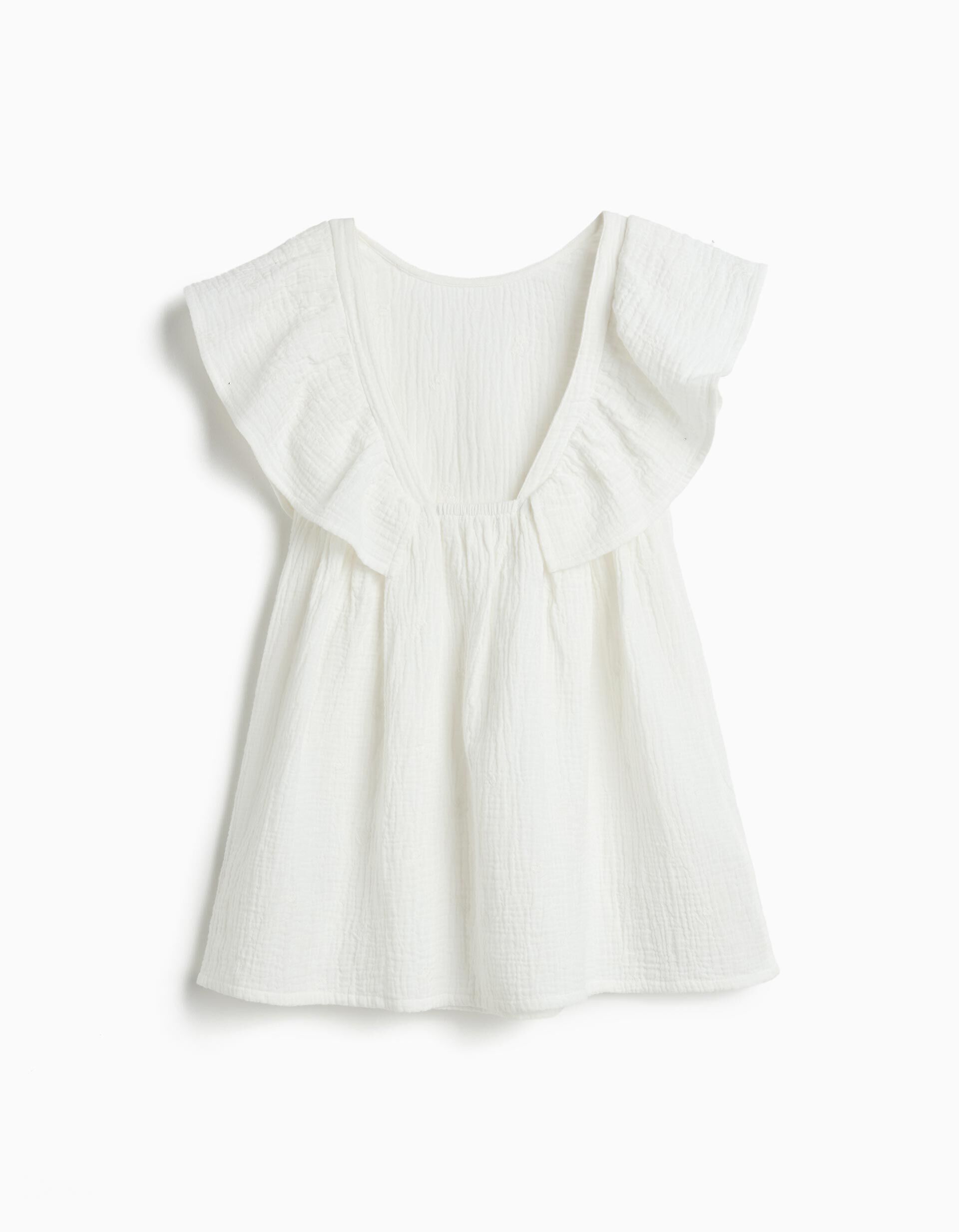Vestido Bordado, Menina, Branco