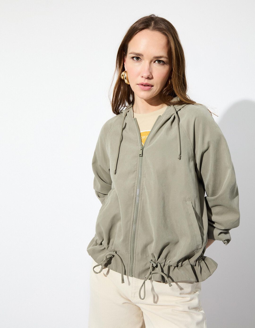 Parka Capuz, Mulher, Verde Escuro