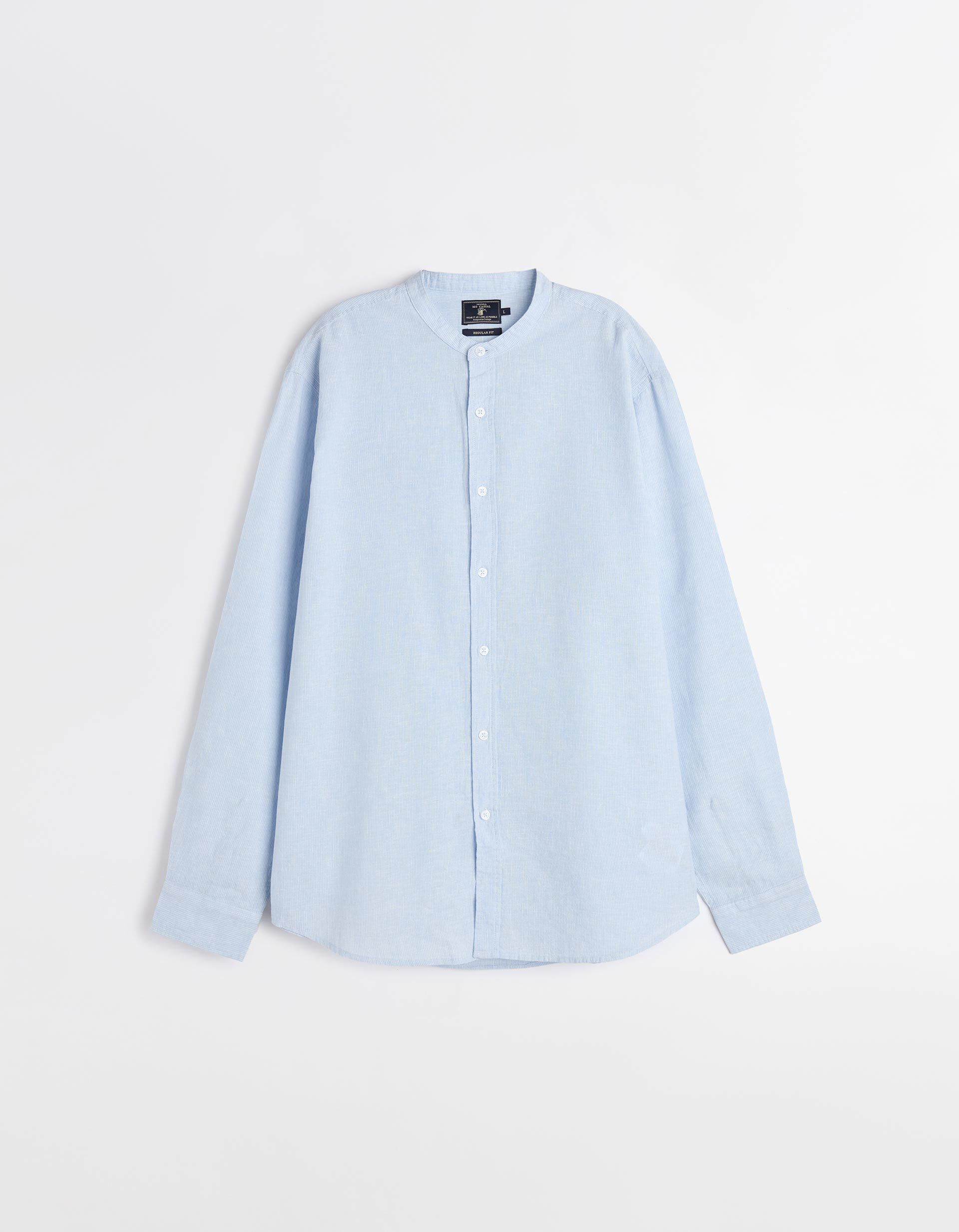 Camisa Linho, Homem, Azul Claro