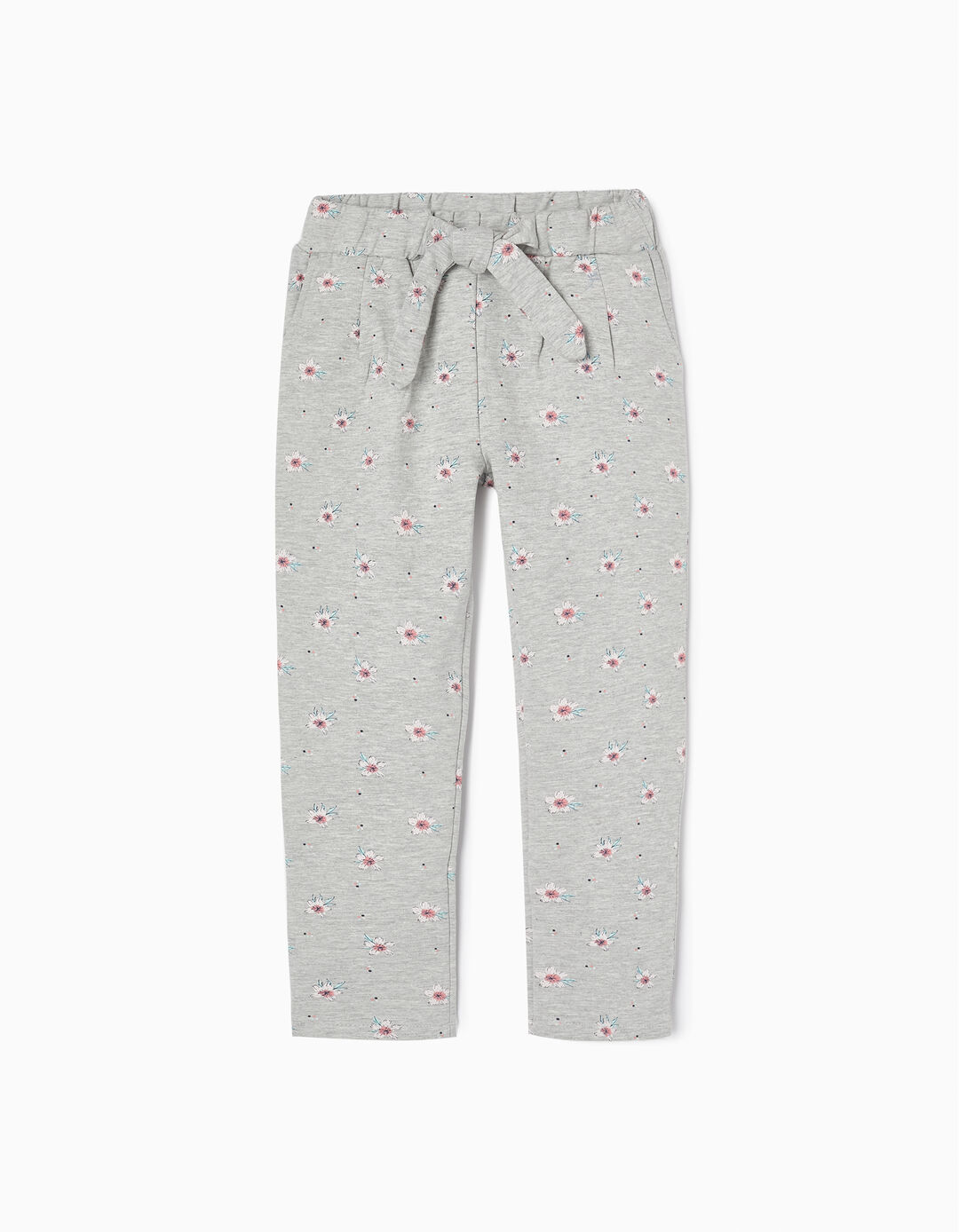 Cal&ccedil;as de Treino Motivo Floral para Menina, Cinza