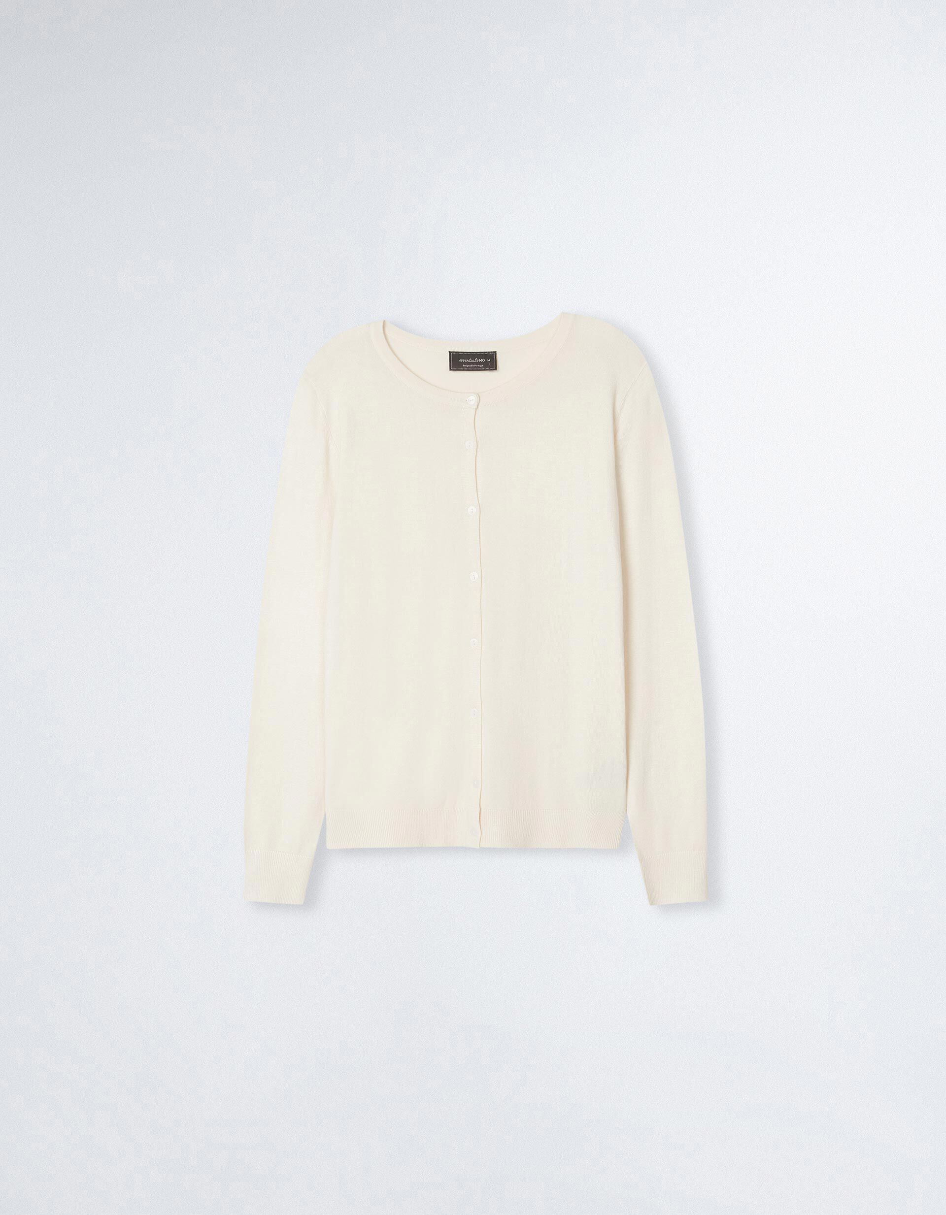 Comprar Online Casaco de Malha Decote Redondo, Mulher, Bege Claro