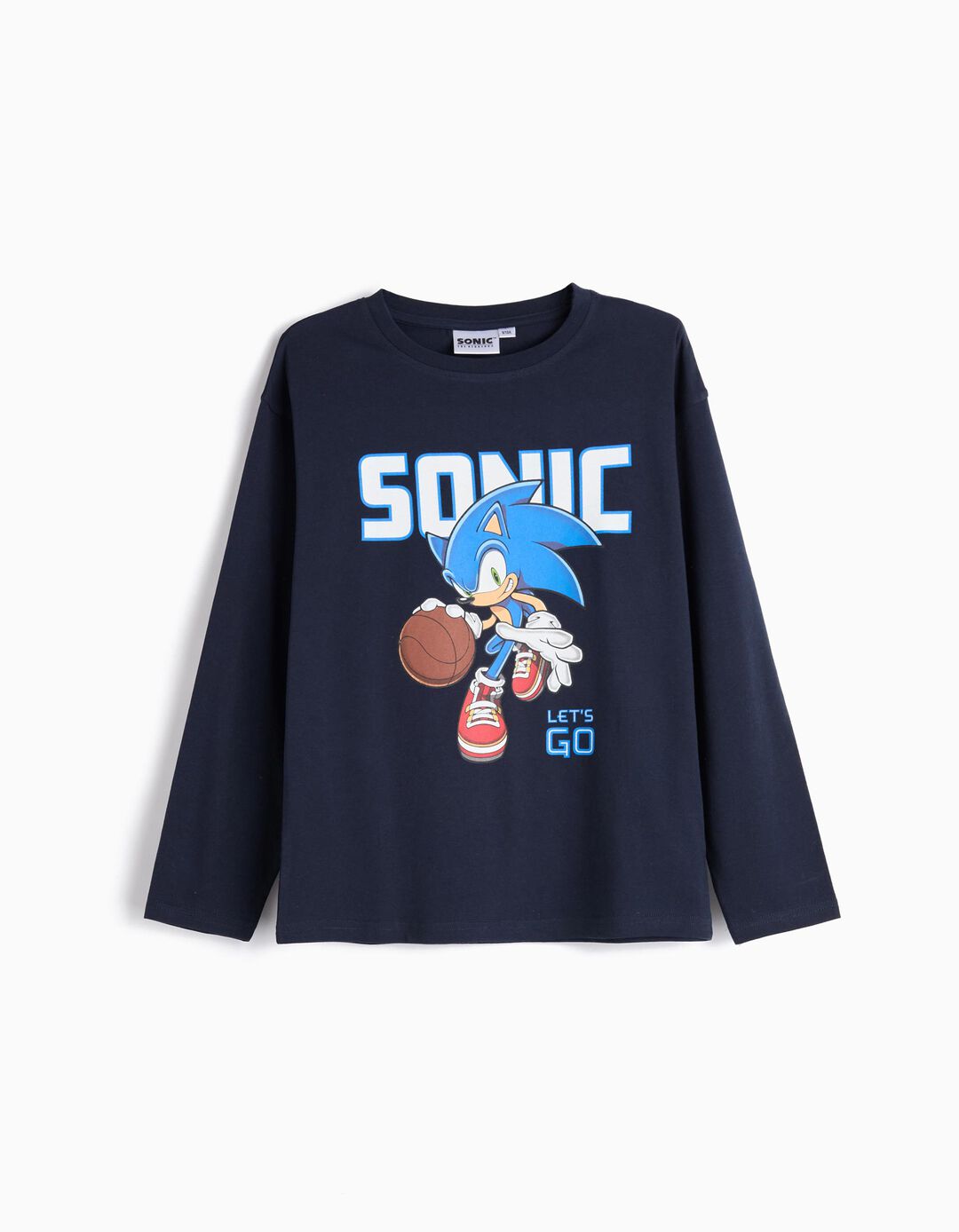 T-shirt de Manga Comprida 'Sonic', Menino, Azul Escuro