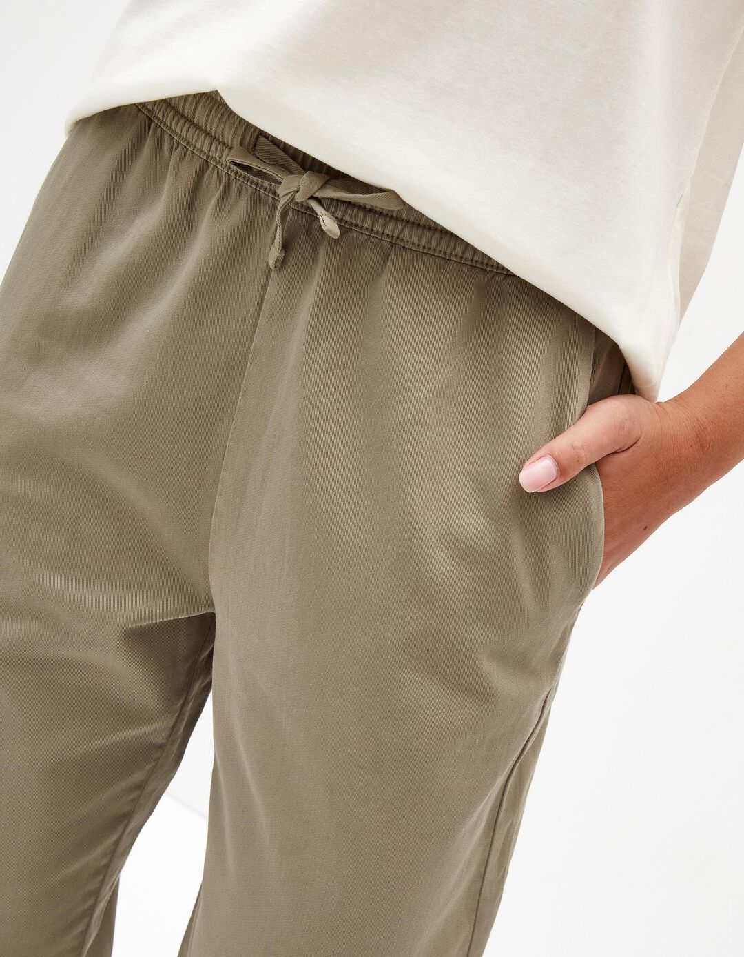Calças com Cintura Jogger, Mulher, Verde Escuro