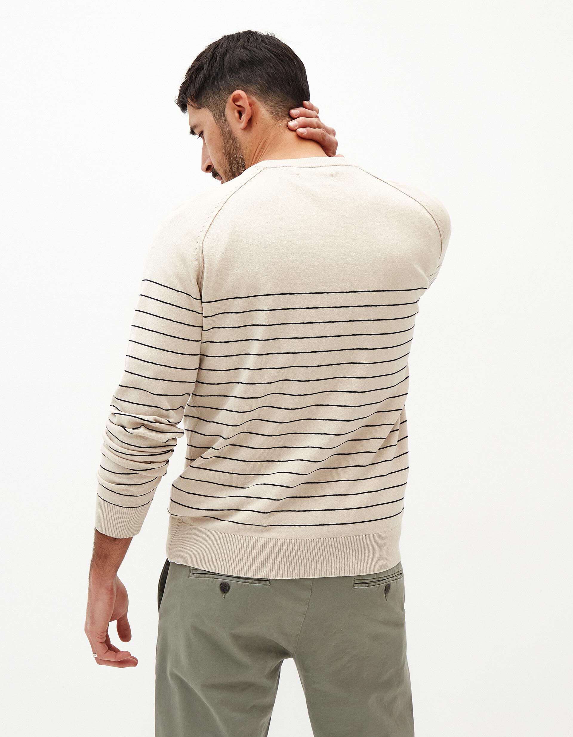 Comprar Online Camisola Riscas, Homem, Bege Claro 