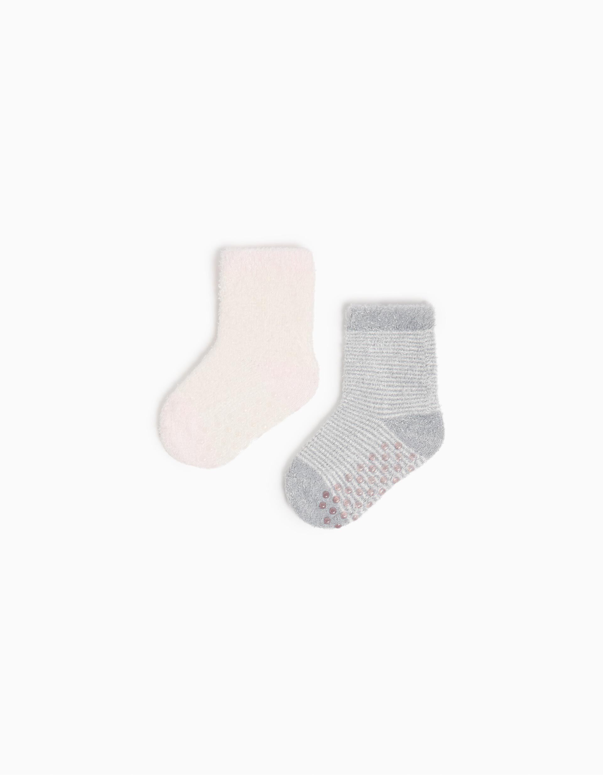 Pack 2 Pares de Meias Antiderrapantes, Menina, Multicor