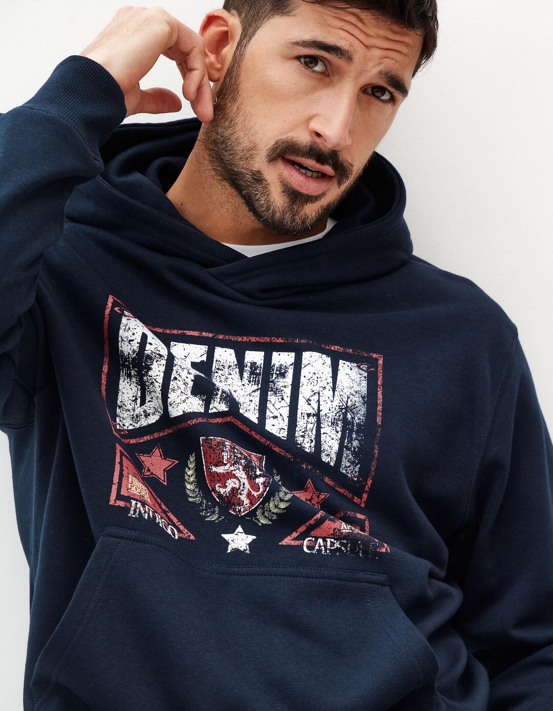 Sweatshirt Capuz, Homem, Azul Escuro