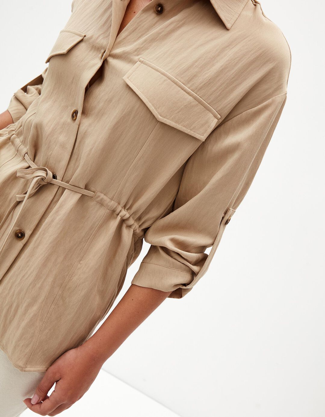 Sobrecamisa, Mulher, Bege Claro