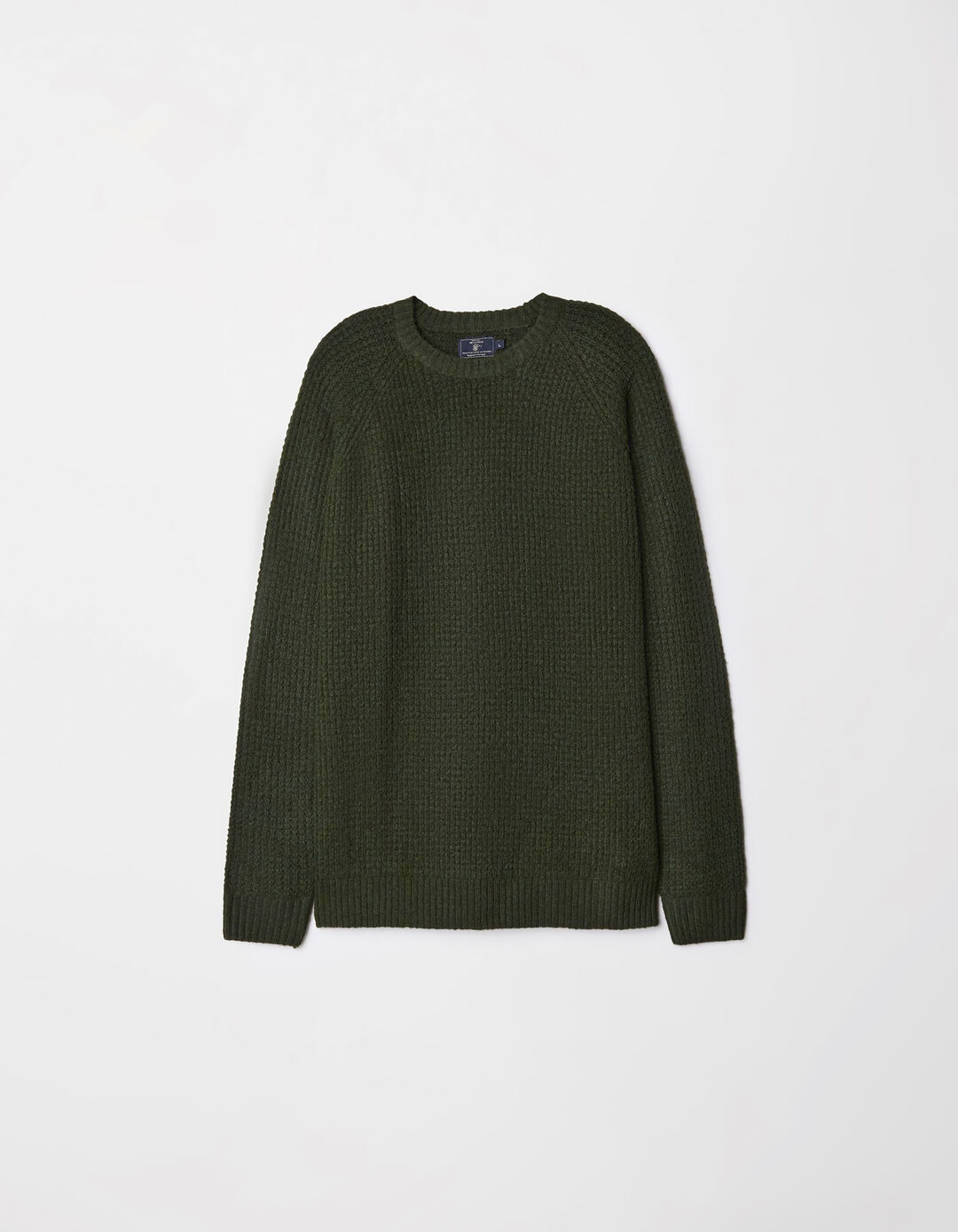 Camisola Malha Waffle Mesclada, Homem, Verde Escuro