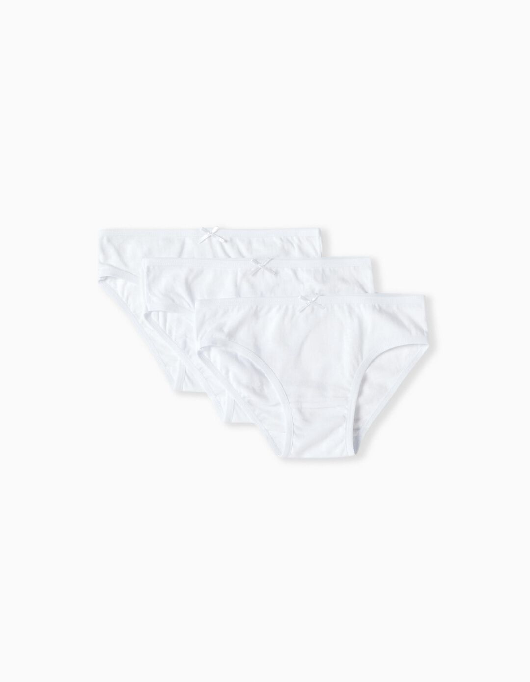 Pack 3 Cuecas Lisas, Menina, Branco