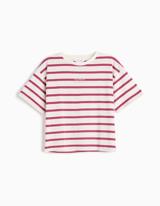 Comprar Online T-shirt Riscas, Menina, Vermelho