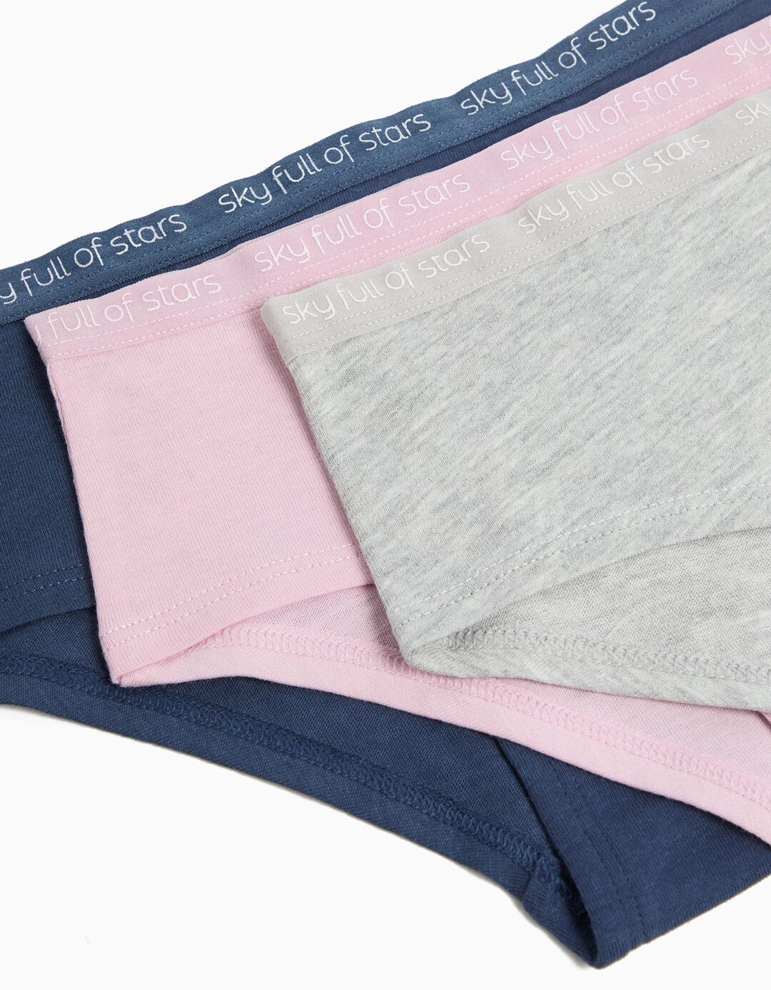 Pack 3 Cuecas Hipster, Menina, Multicor