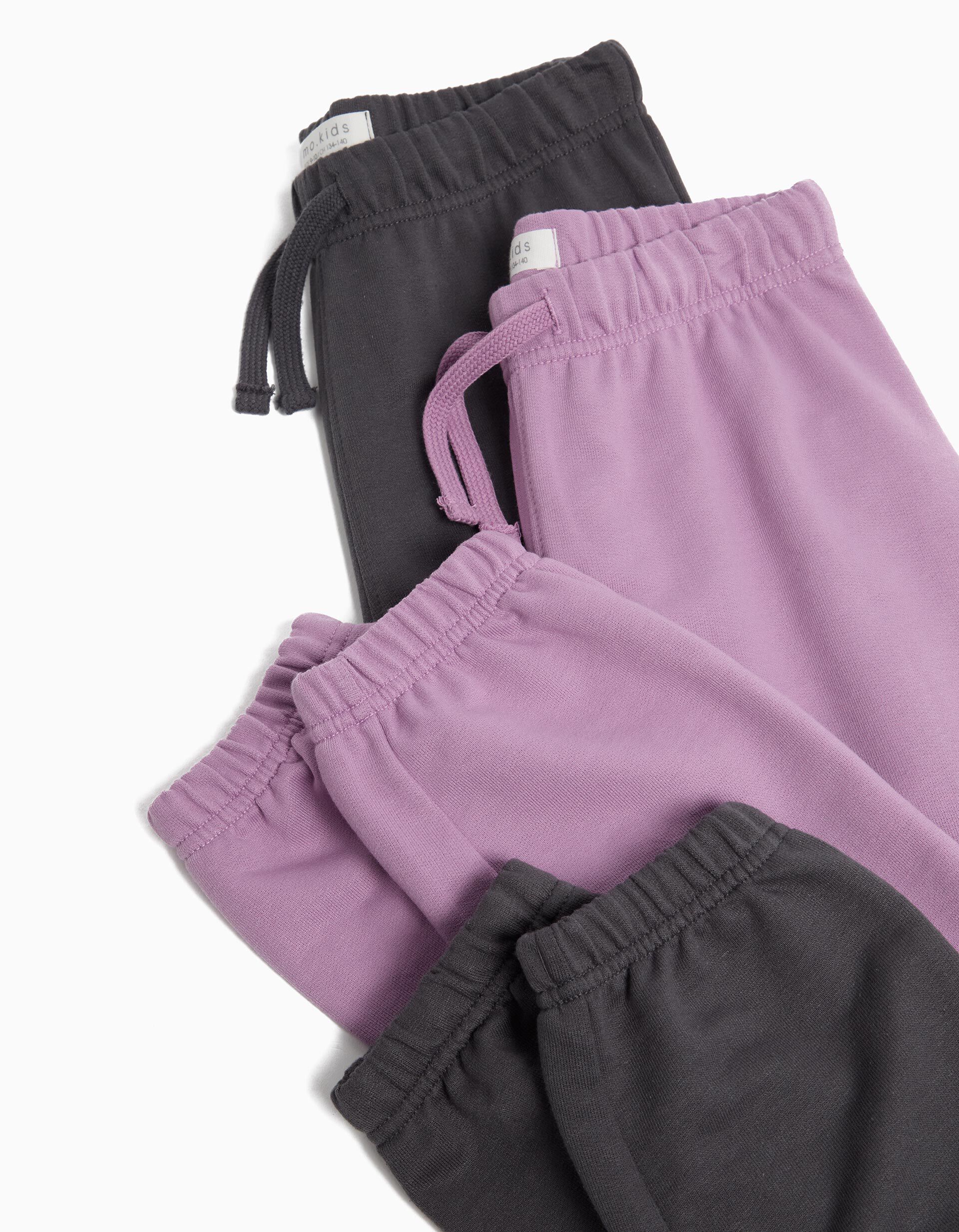 Comprar Online Pack 2 Joggers de Felpa, Menina, Lil&aacute;s Escuro/Cinzento Escuro
