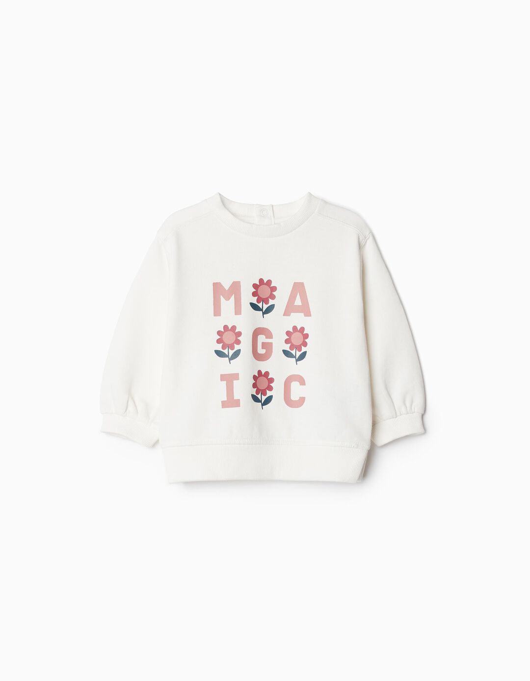Sweatshirt de Felpa, Menina, Branco