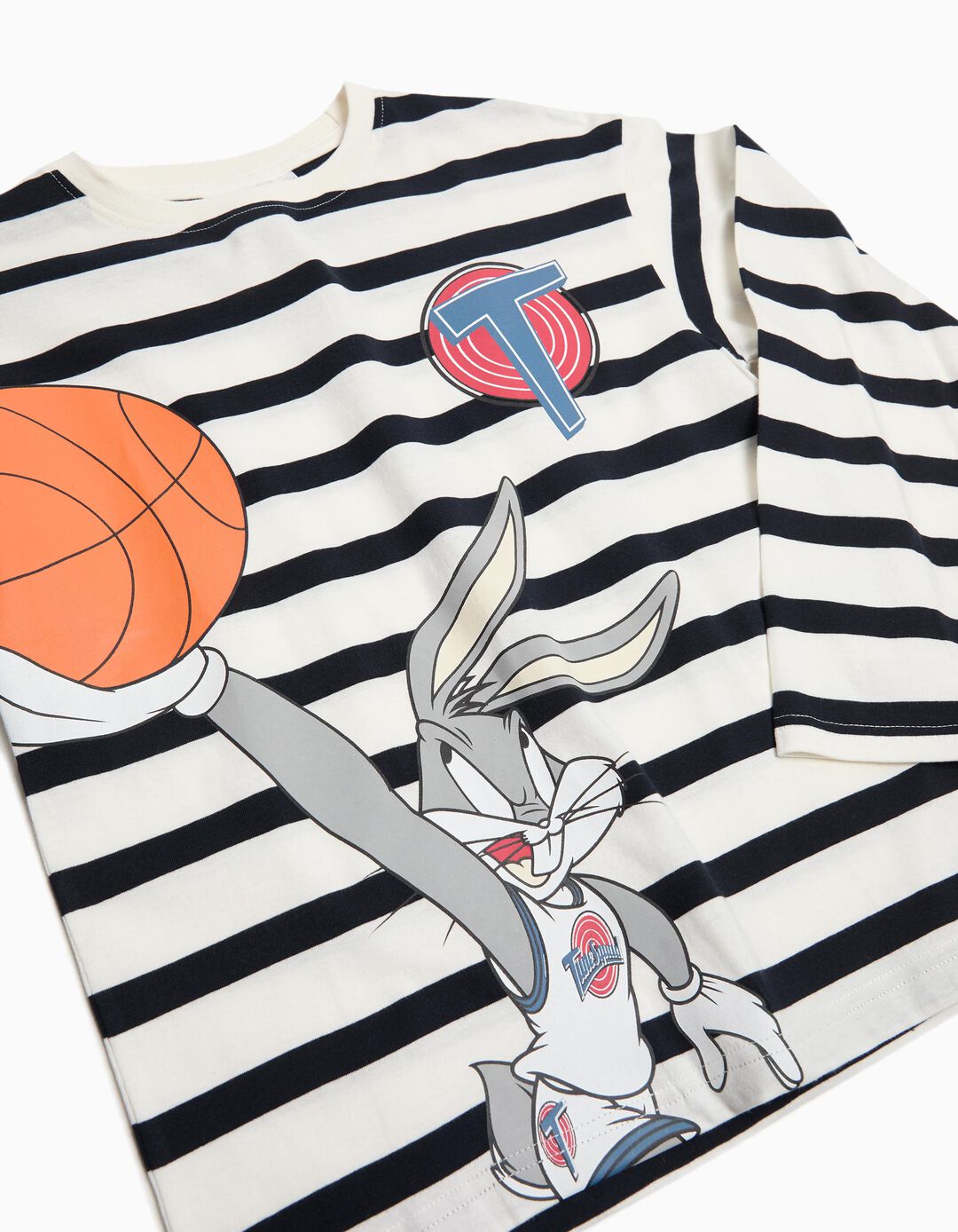 T-shirt Riscas de Manga Comprida 'Bugs Bunny', Menino, Branco