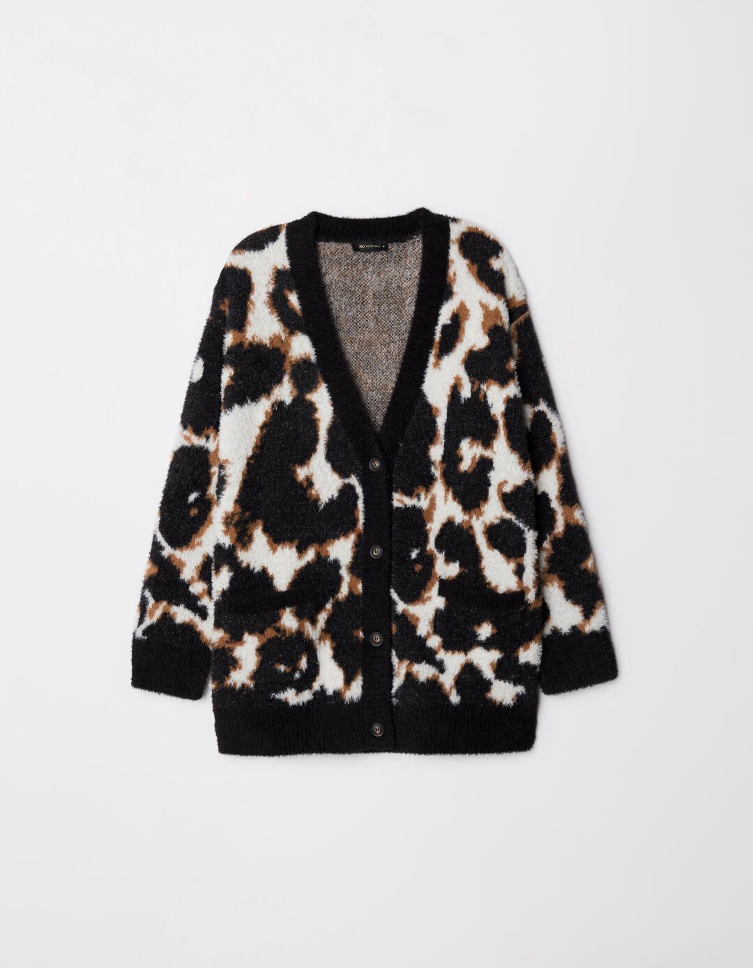 Casaco de Malha Leopardo, Mulher, Preto