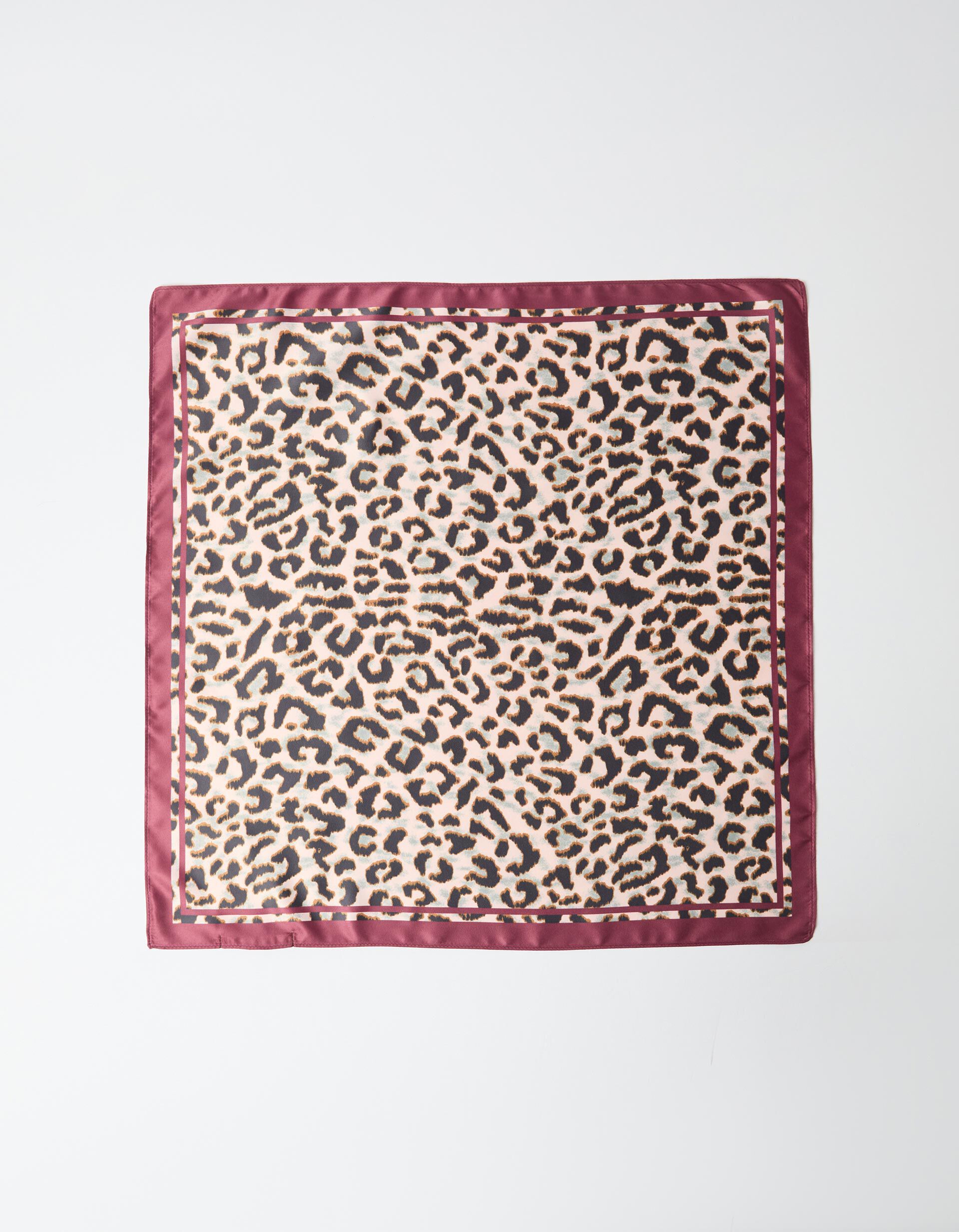 Len&ccedil;o Animal Print, Mulher, Vermelho Escuro