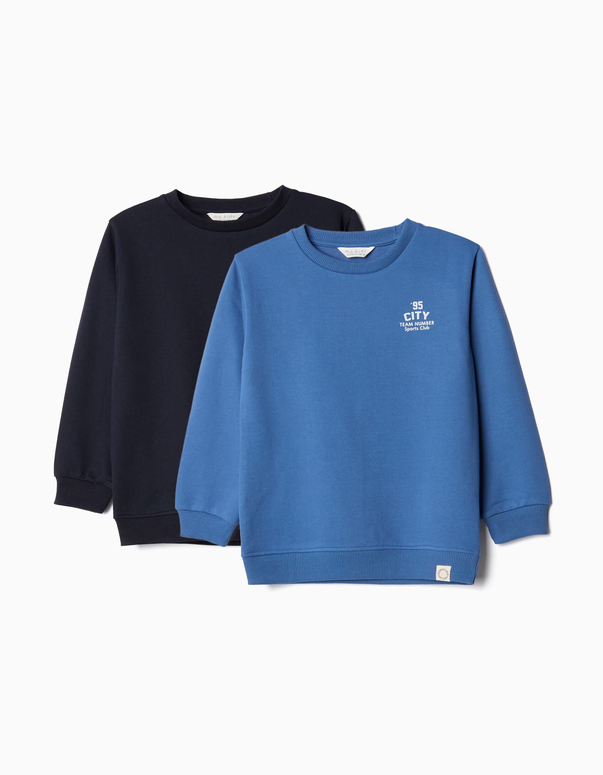 Pack 2 Sweatshirts, Menino, Azul/Azul Escuro