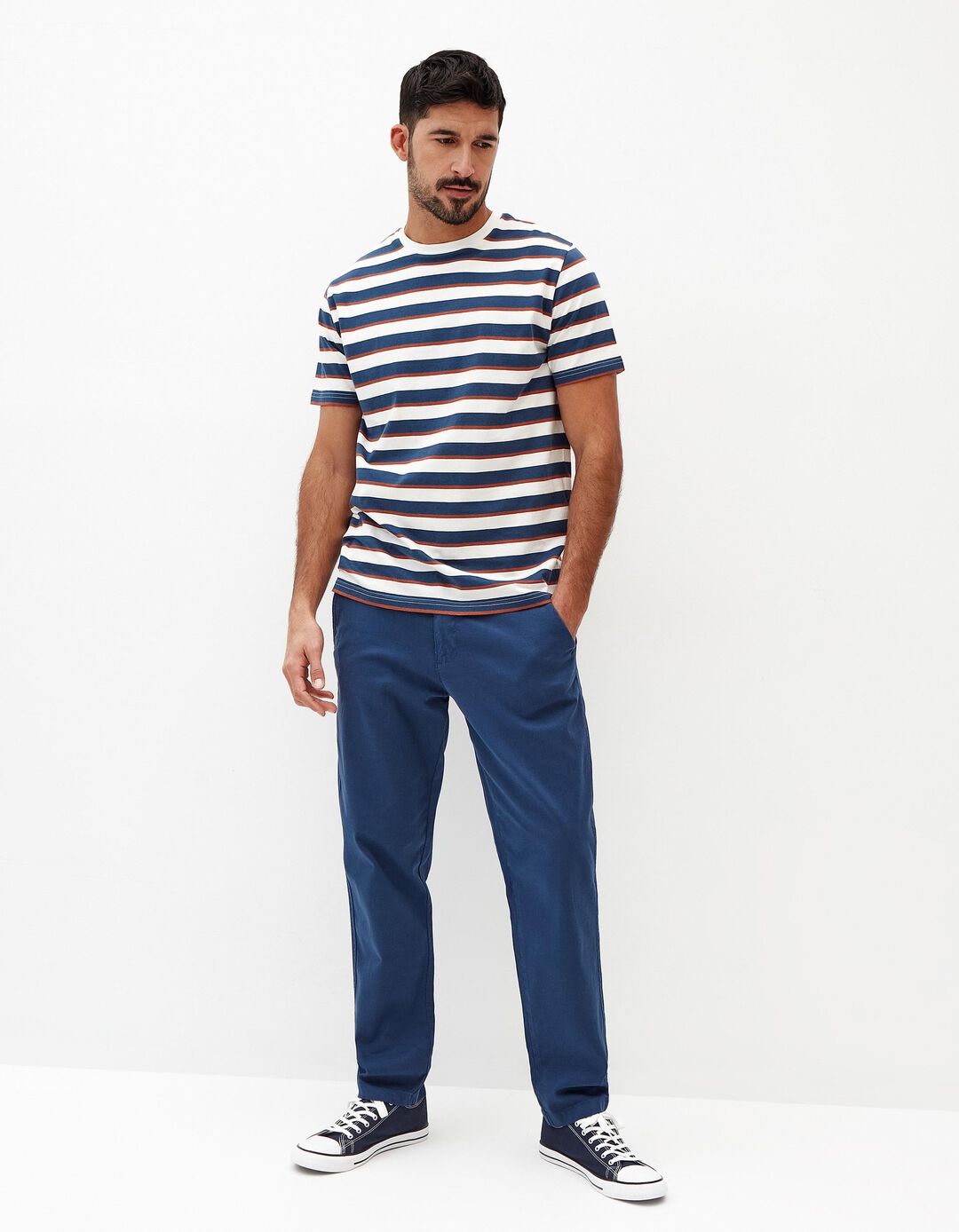 Calças Chino Slim, Homem, Azul Escuro