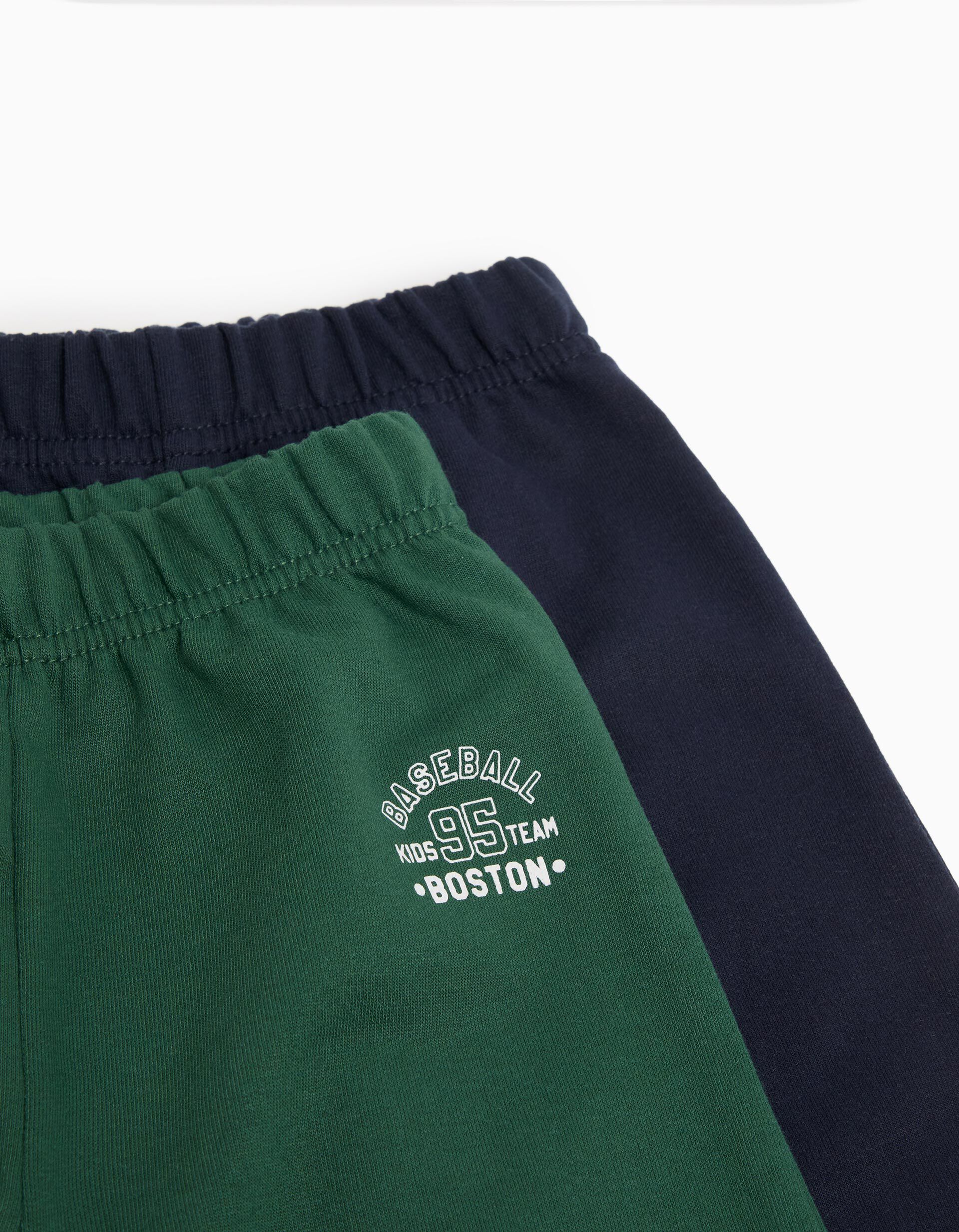 Comprar Online Pack 2 Cal&ccedil;as de Felpa, Menino, Azul Escuro/Verde Escuro