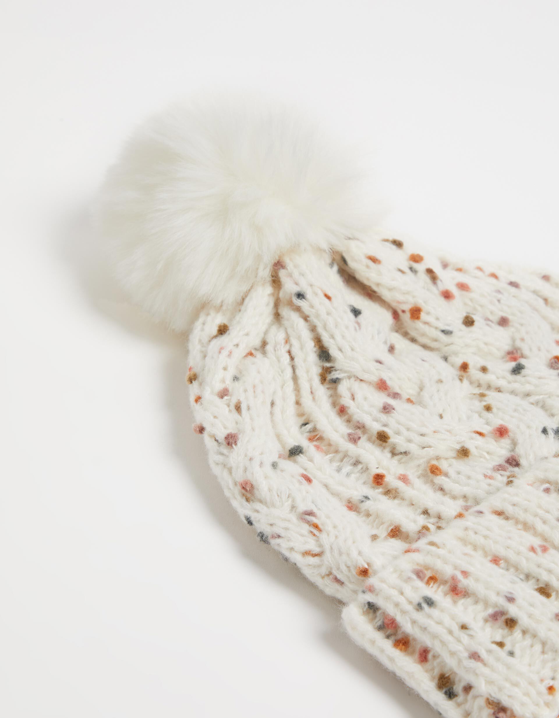 Comprar Online Gorro Malha Mescla Pompom, Mulher, Branco
