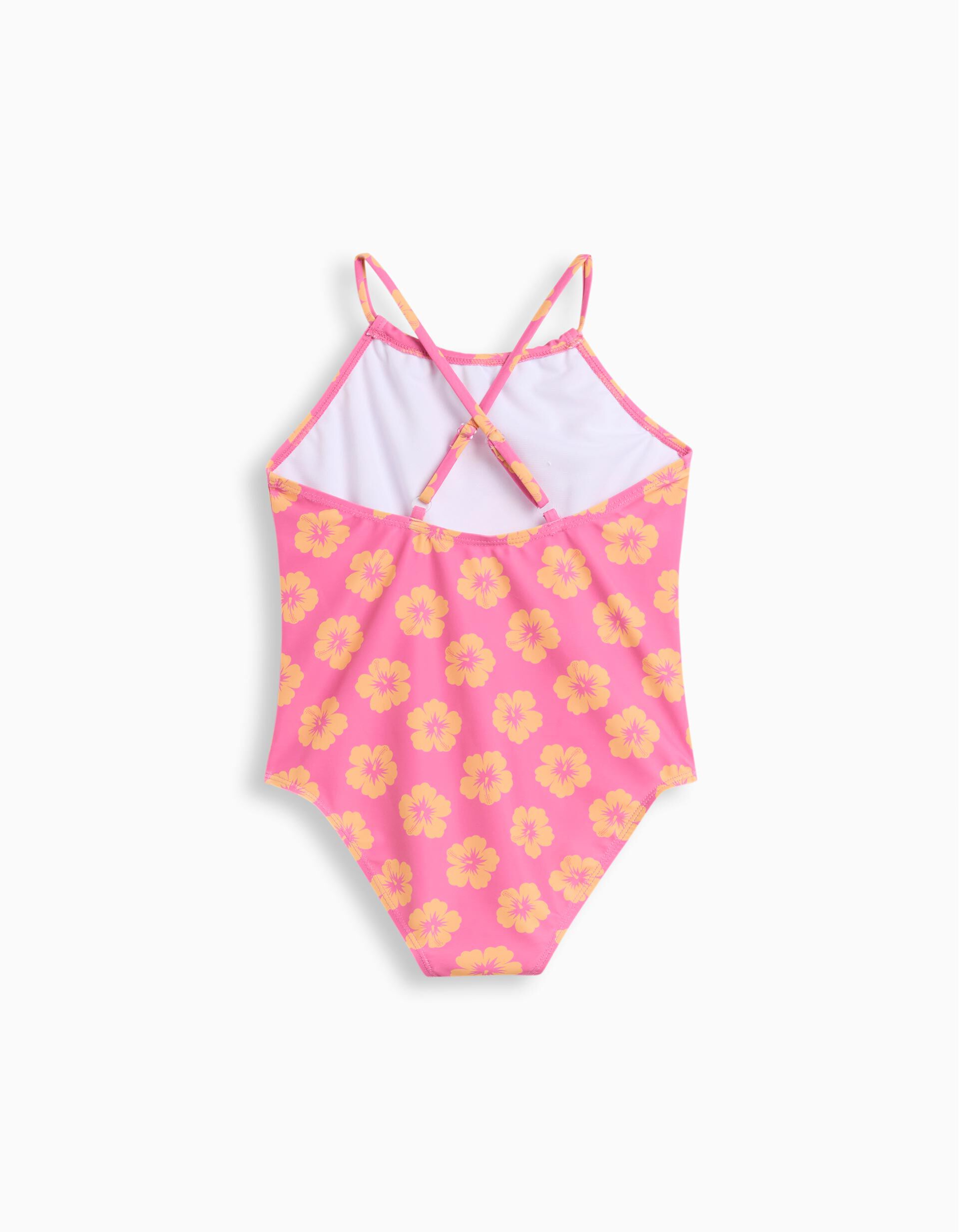 Comprar Online Fato de Banho Flores, Menina, Rosa