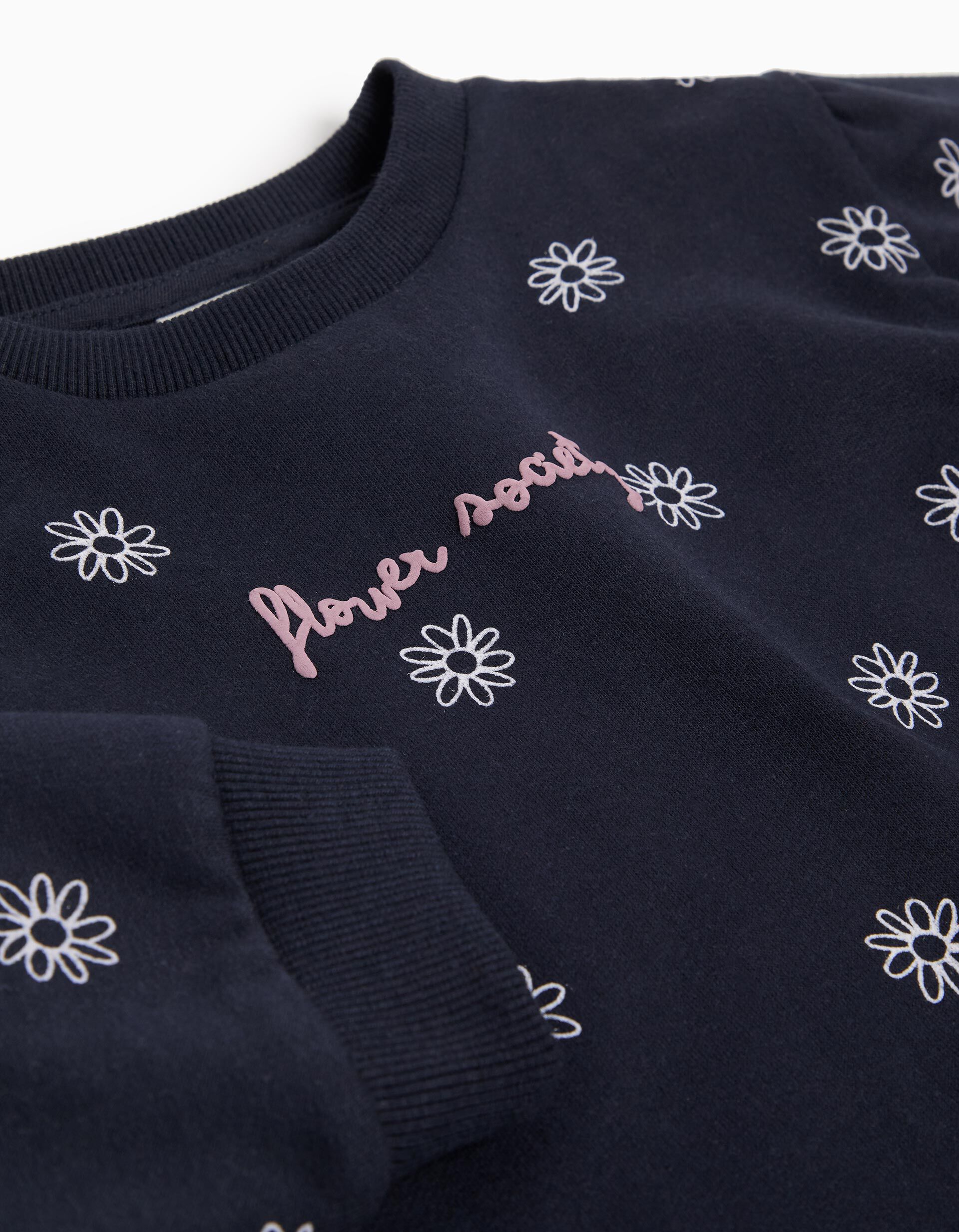 Comprar Online Sweatshirt de Felpa Estampada, Menina, Azul Escuro