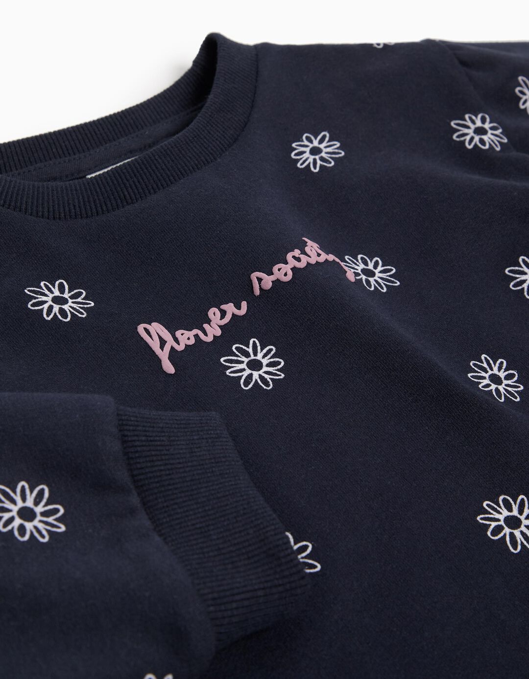 Sweatshirt de Felpa Estampada, Menina, Azul Escuro