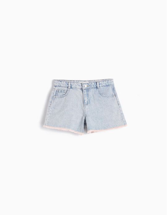 Comprar Online Calções de Ganga, Menina, Azul Claro