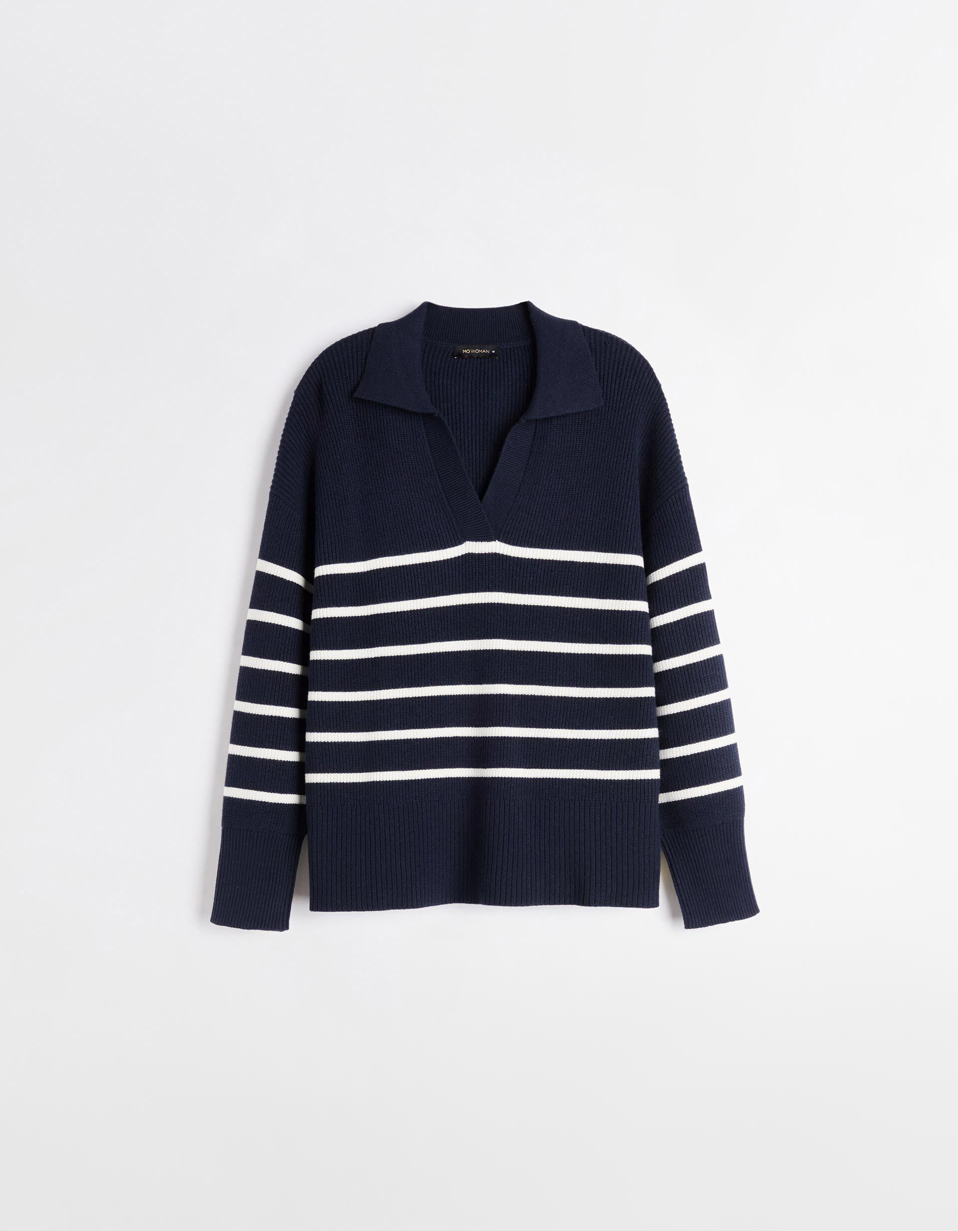 Camisola de Malha Polo, Mulher, Azul Escuro