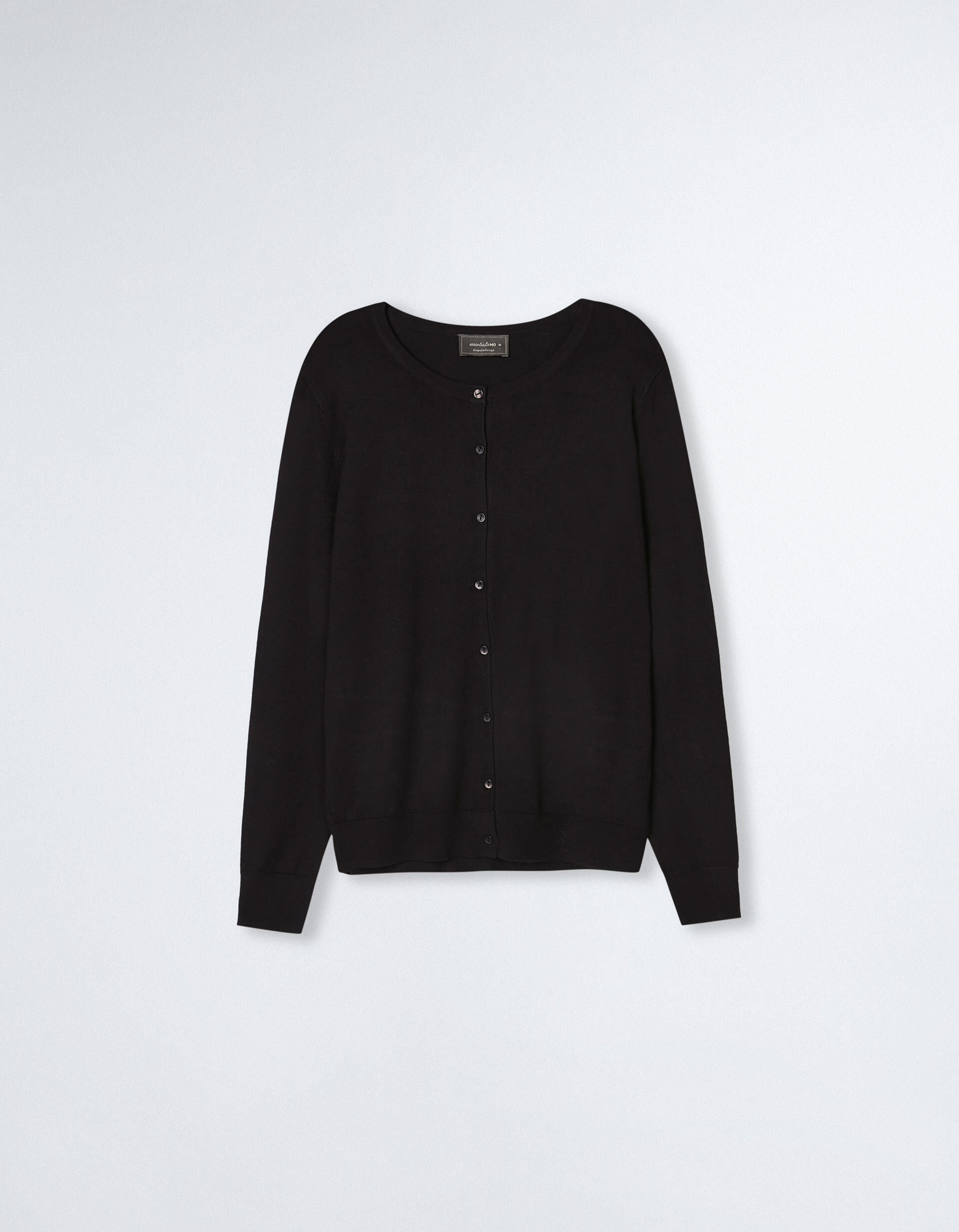 Comprar Online Casaco de Malha Decote Redondo, Mulher, Preto