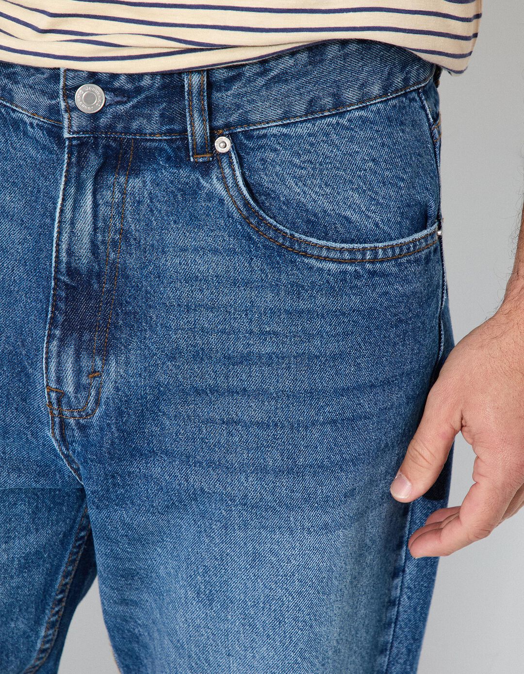 Calças de Ganga 'Loose', Homem, Azul