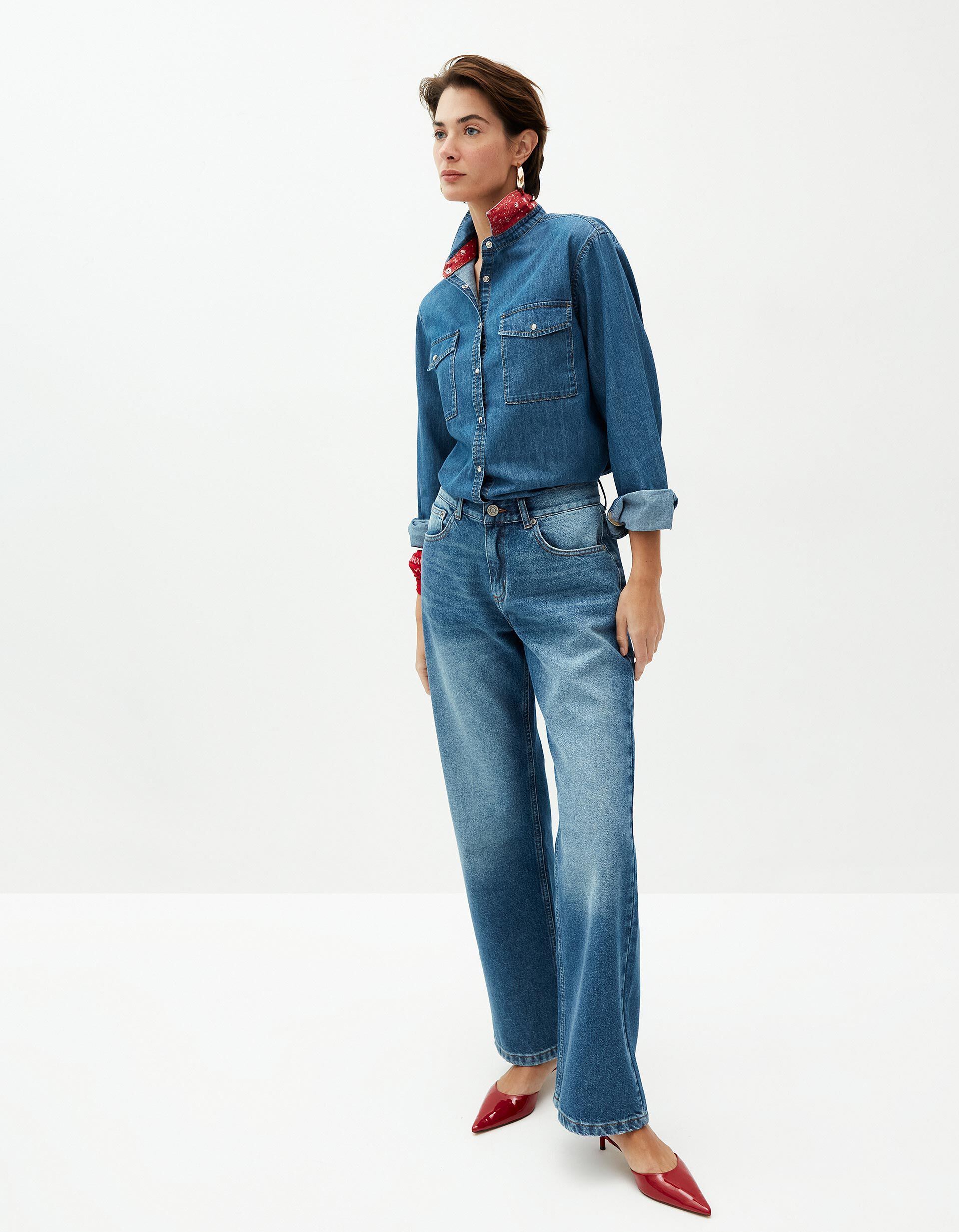 Comprar Online Sobrecamisa de Ganga, Mulher, Azul